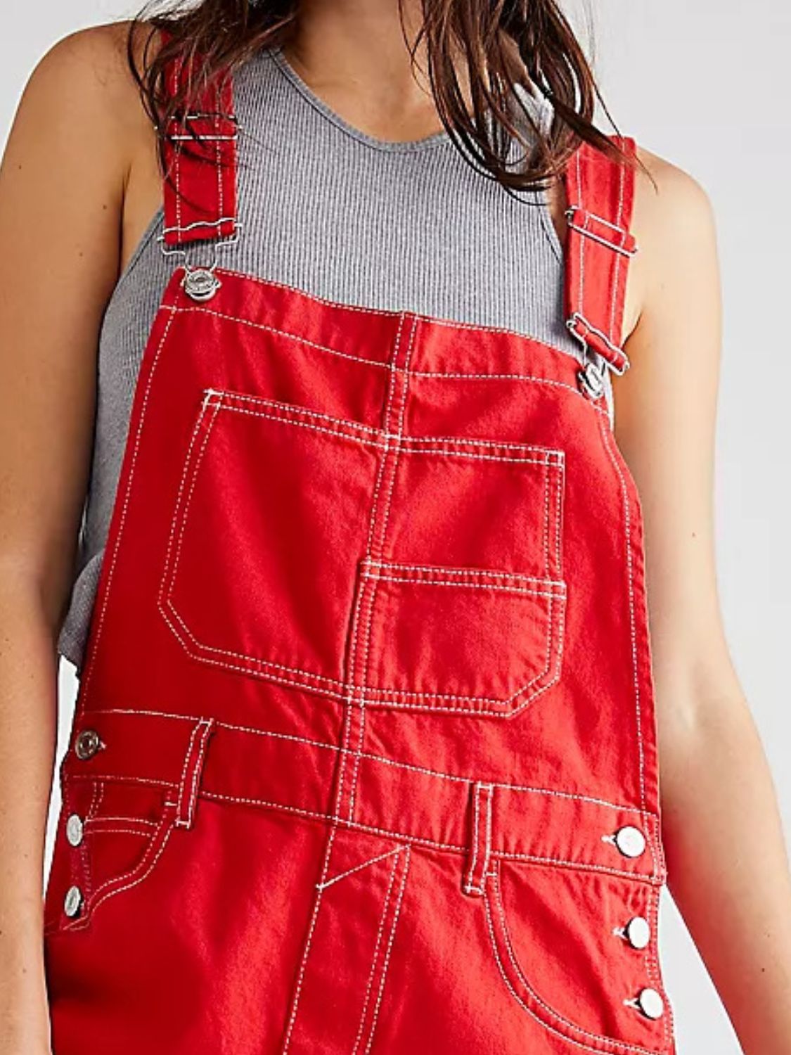 Buy Wide Strap Square Neck Denim Overalls by Faz