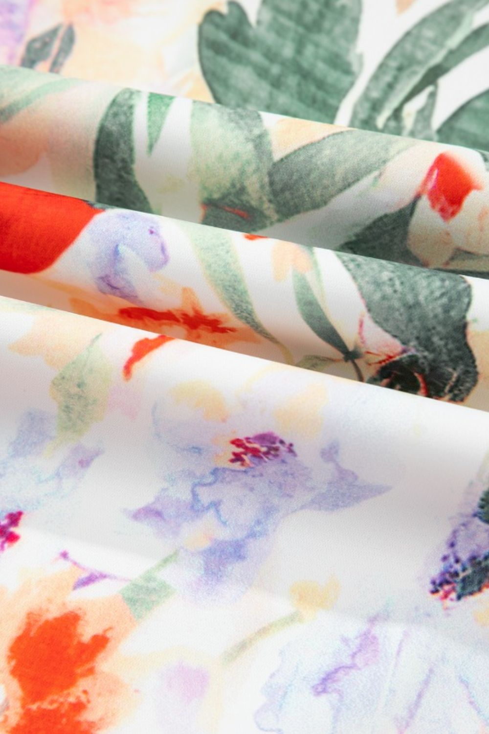 Buy Floral Double Ruffle Sleeve V Neck Mini Dress by Faz