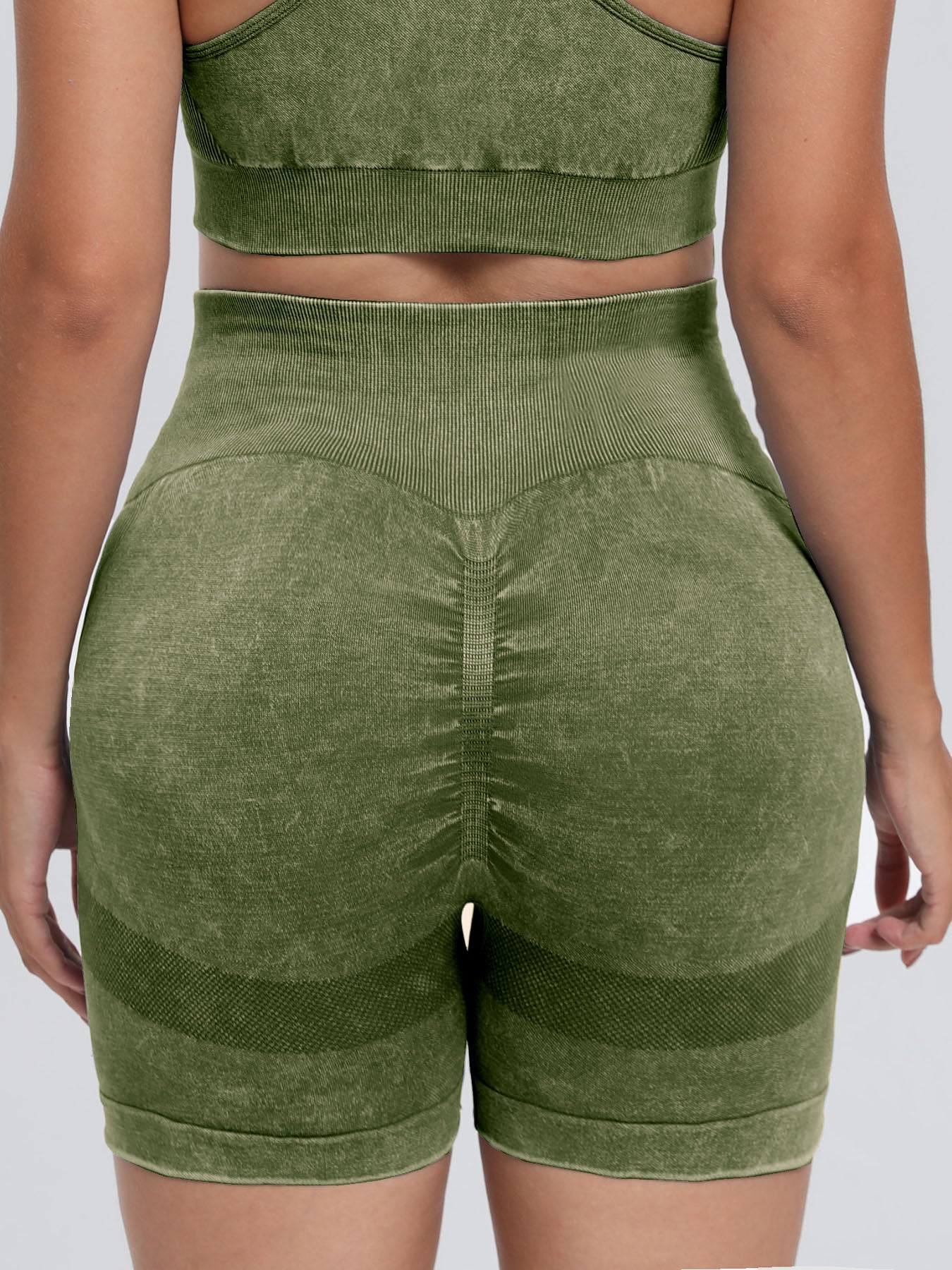 Buy Washed High Waist Active Shorts by Faz