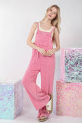 Buy Texture Washed Wide Leg Overalls by Faz