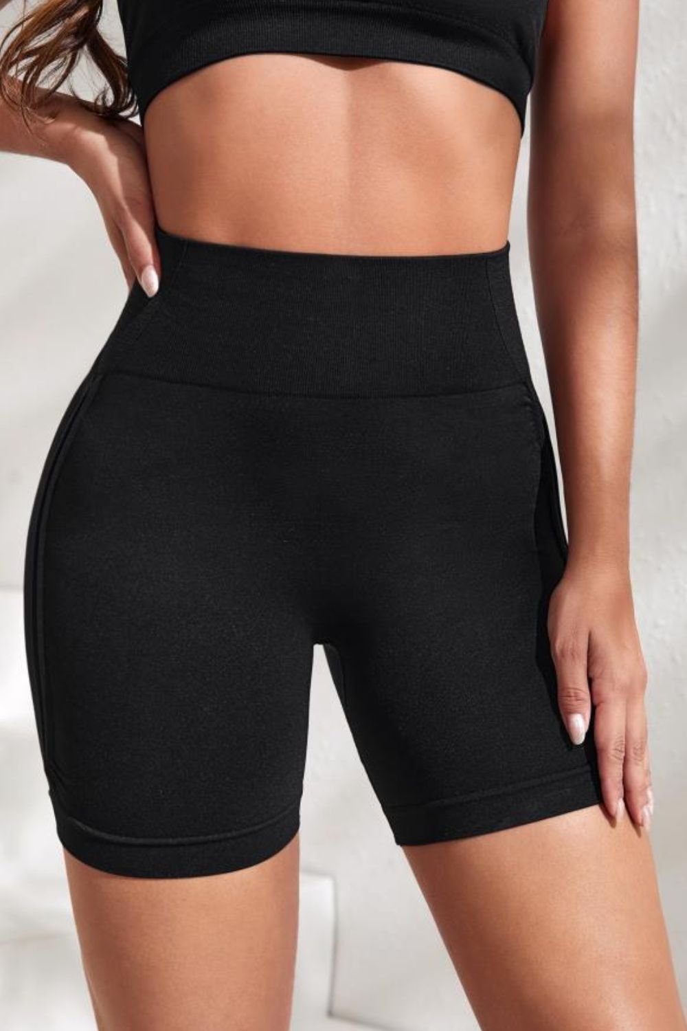 Buy Slim Fit High Waistband Active Shorts by Faz