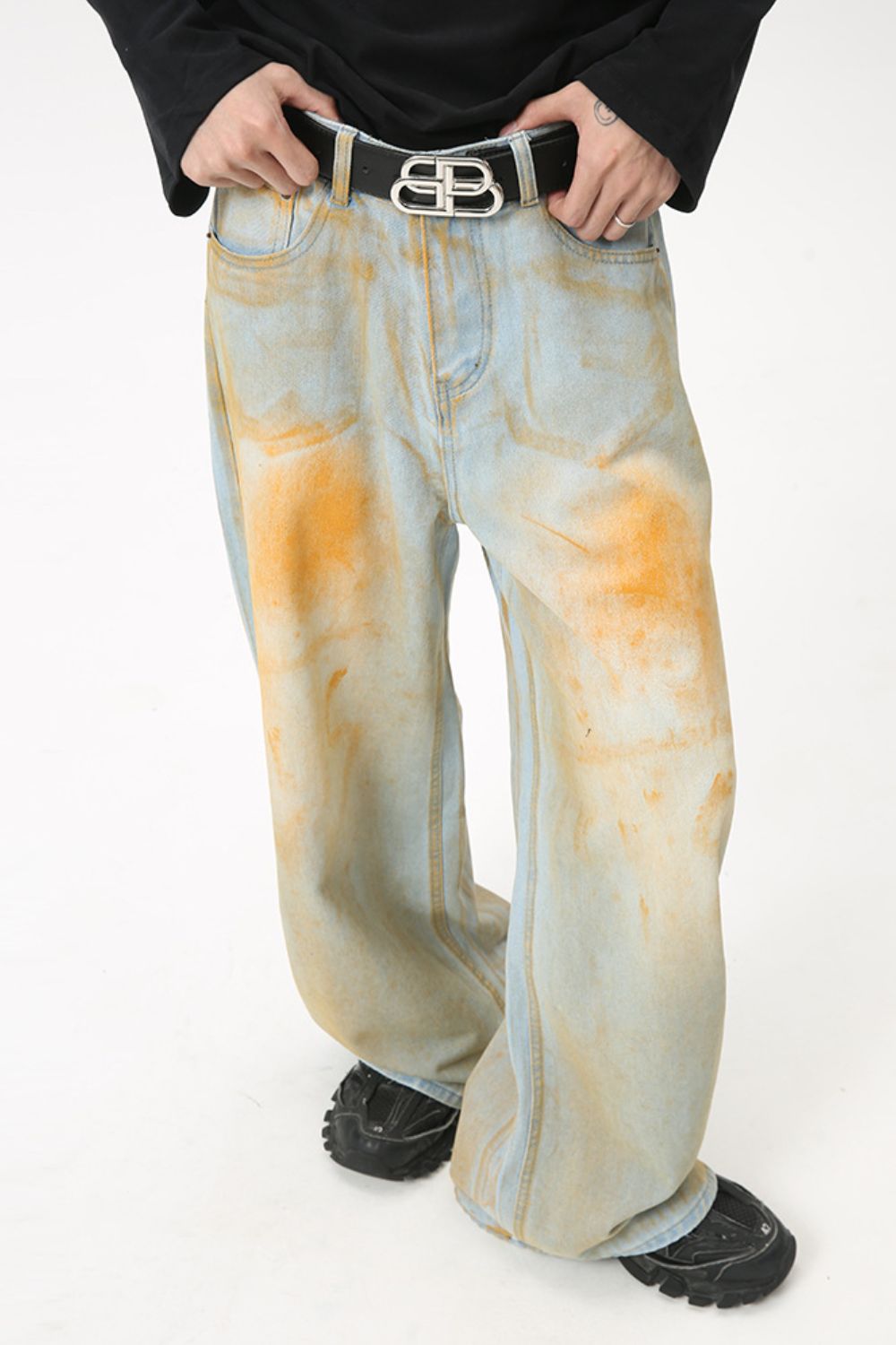 Buy Waste Soil Wide Leg Jeans by Faz