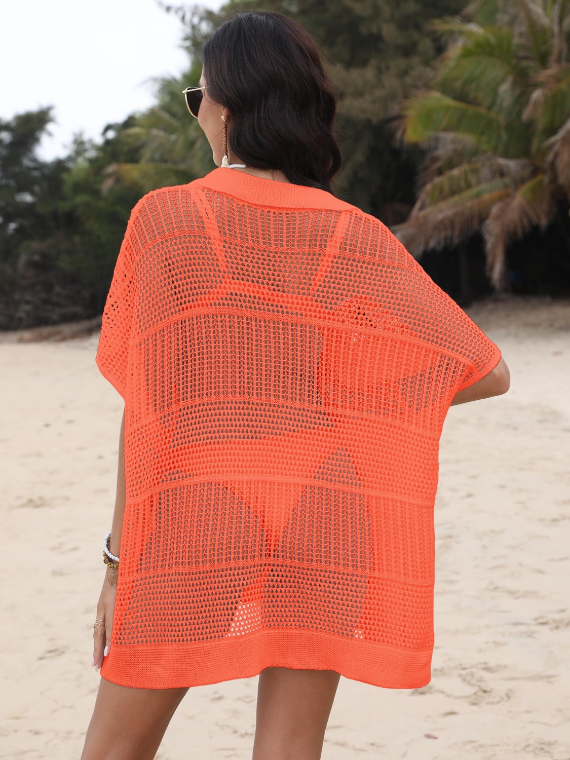 Buy Hollow Out Collared Neck Cover-Up by Faz