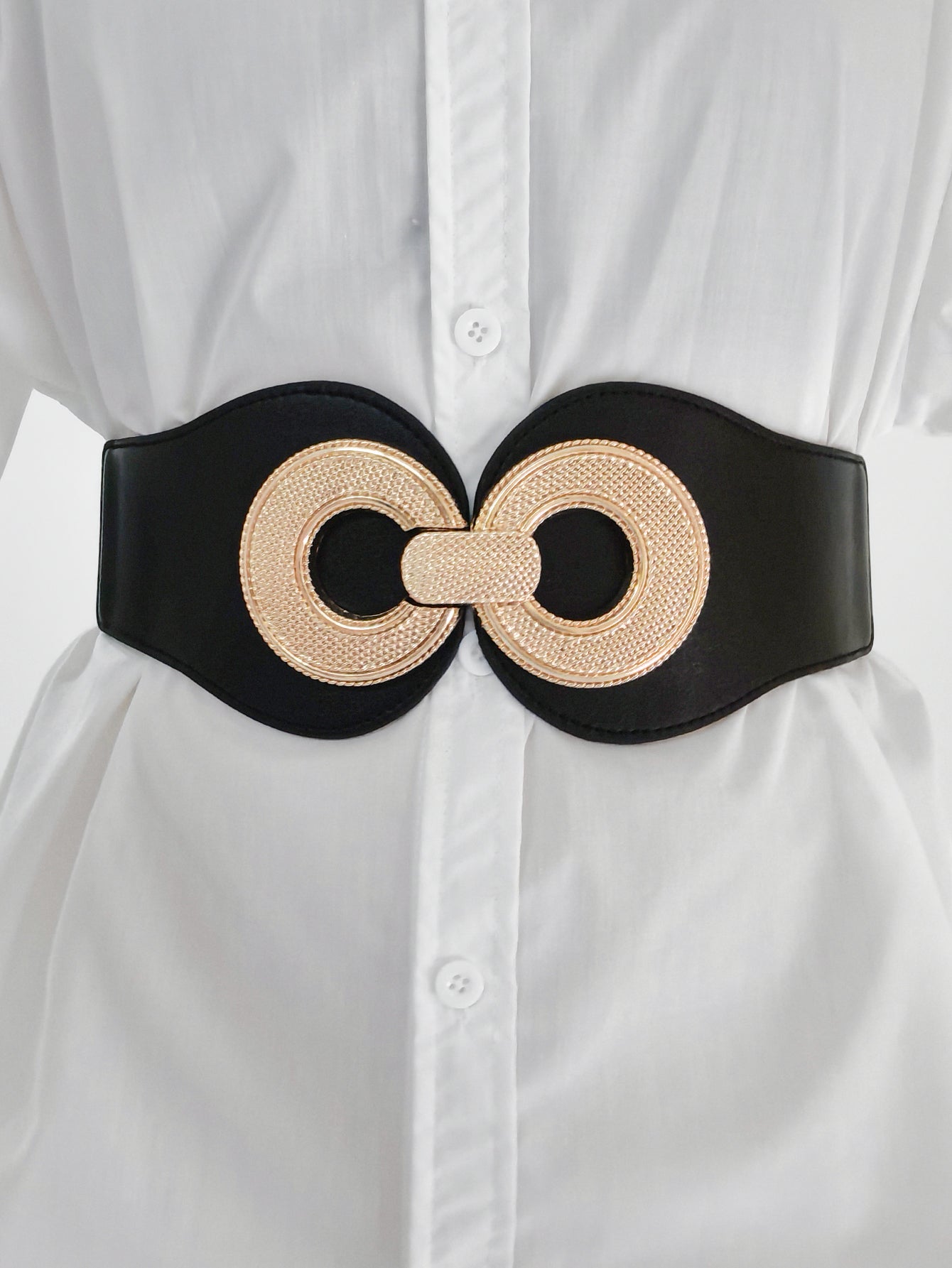 Buy Alloy Buckle Elastic PU Belt by Faz