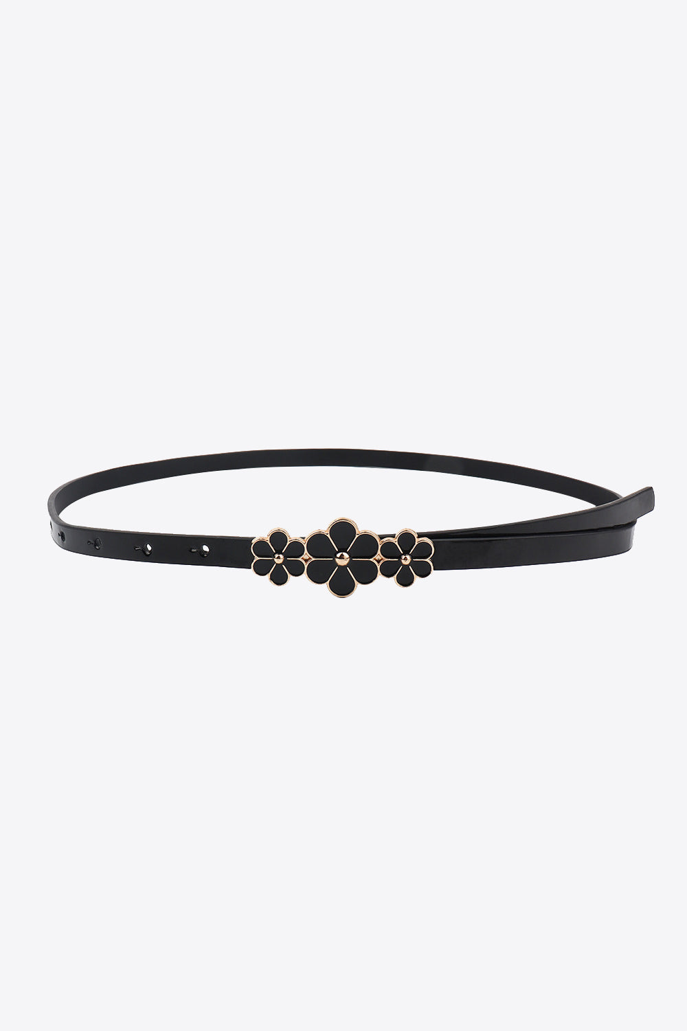 Buy Flower Decor Skinny PU Belt by Faz