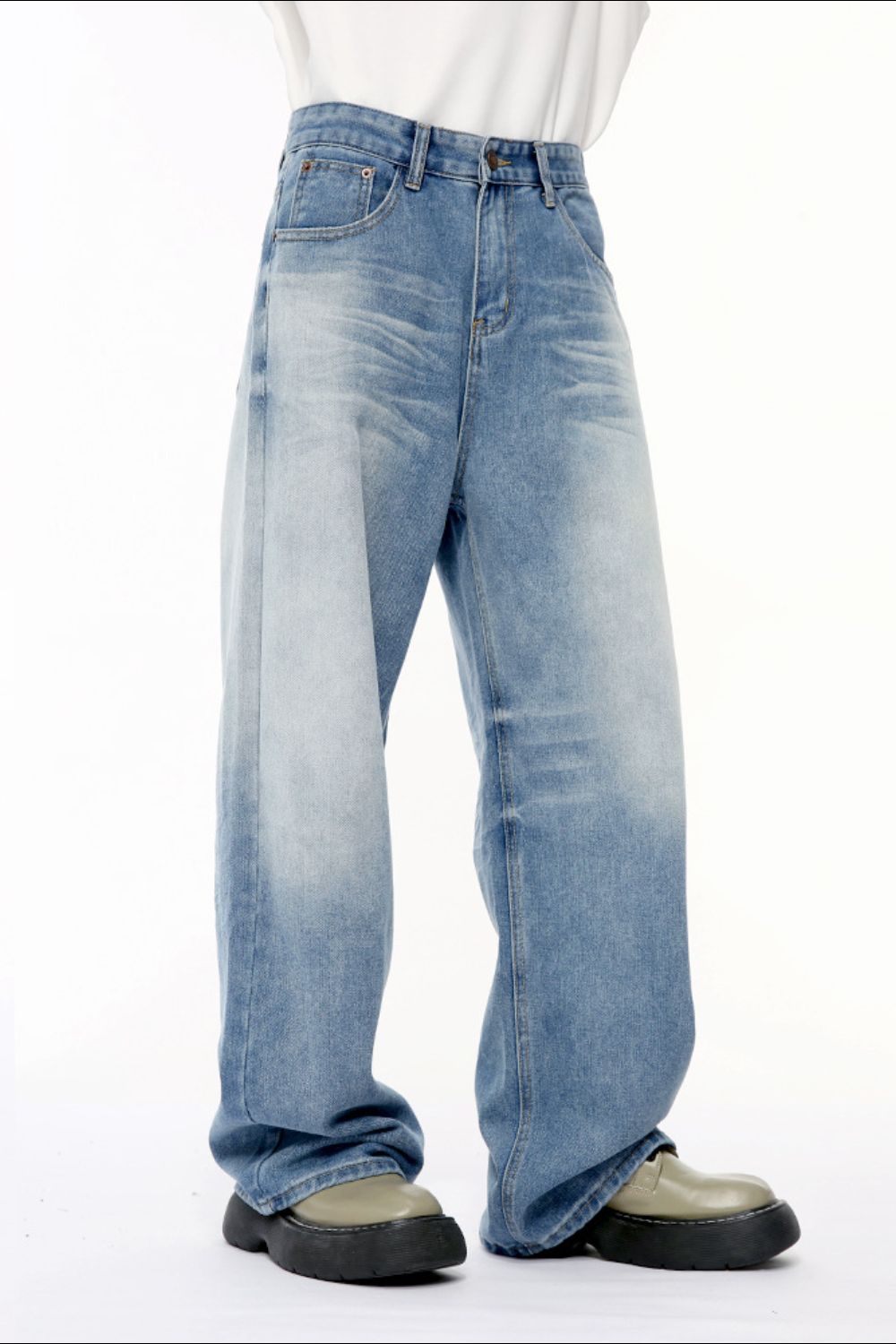 Buy Wide Leg Jeans with Pockets by Faz