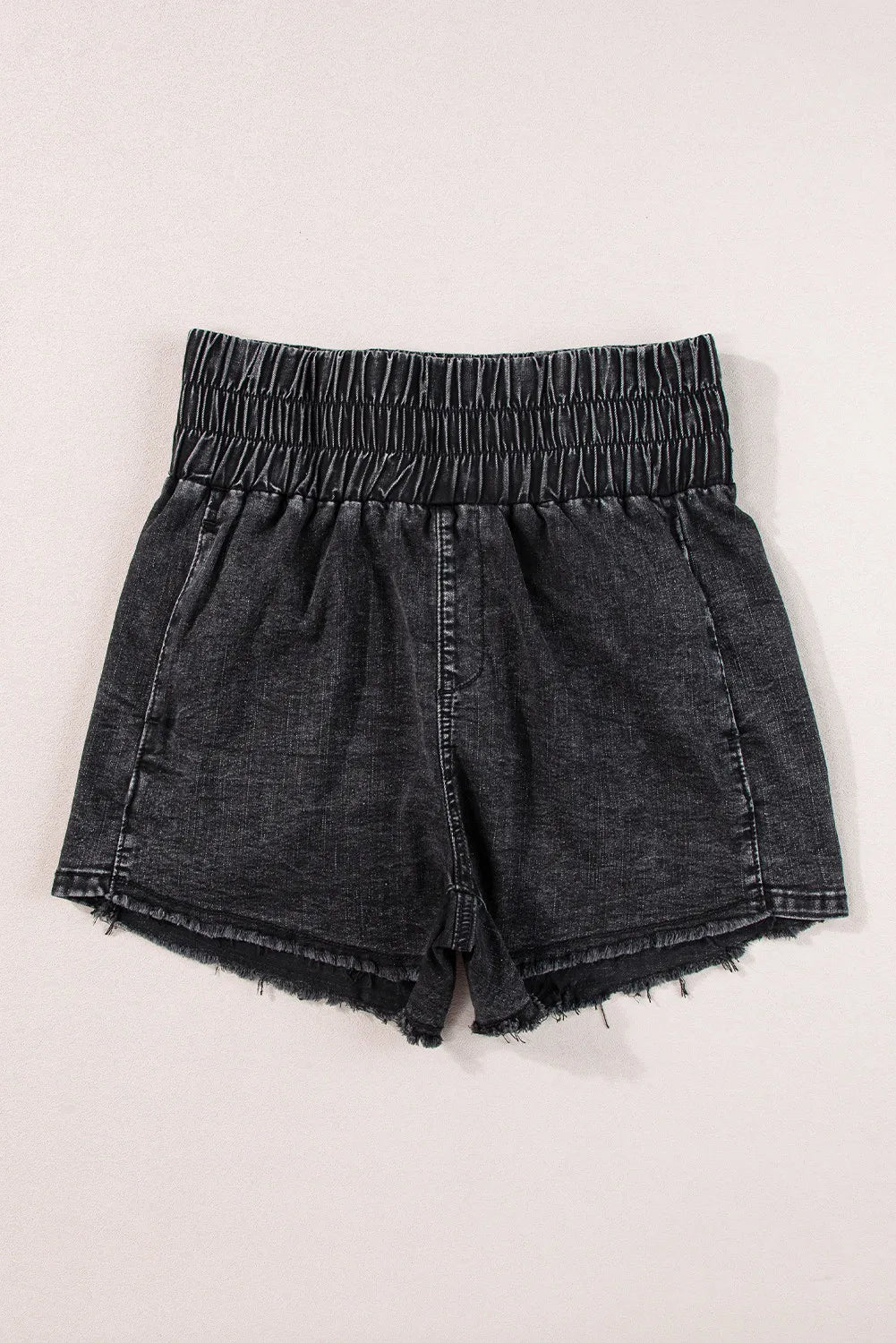 Buy High Waist Raw Hem Denim Shorts by Faz