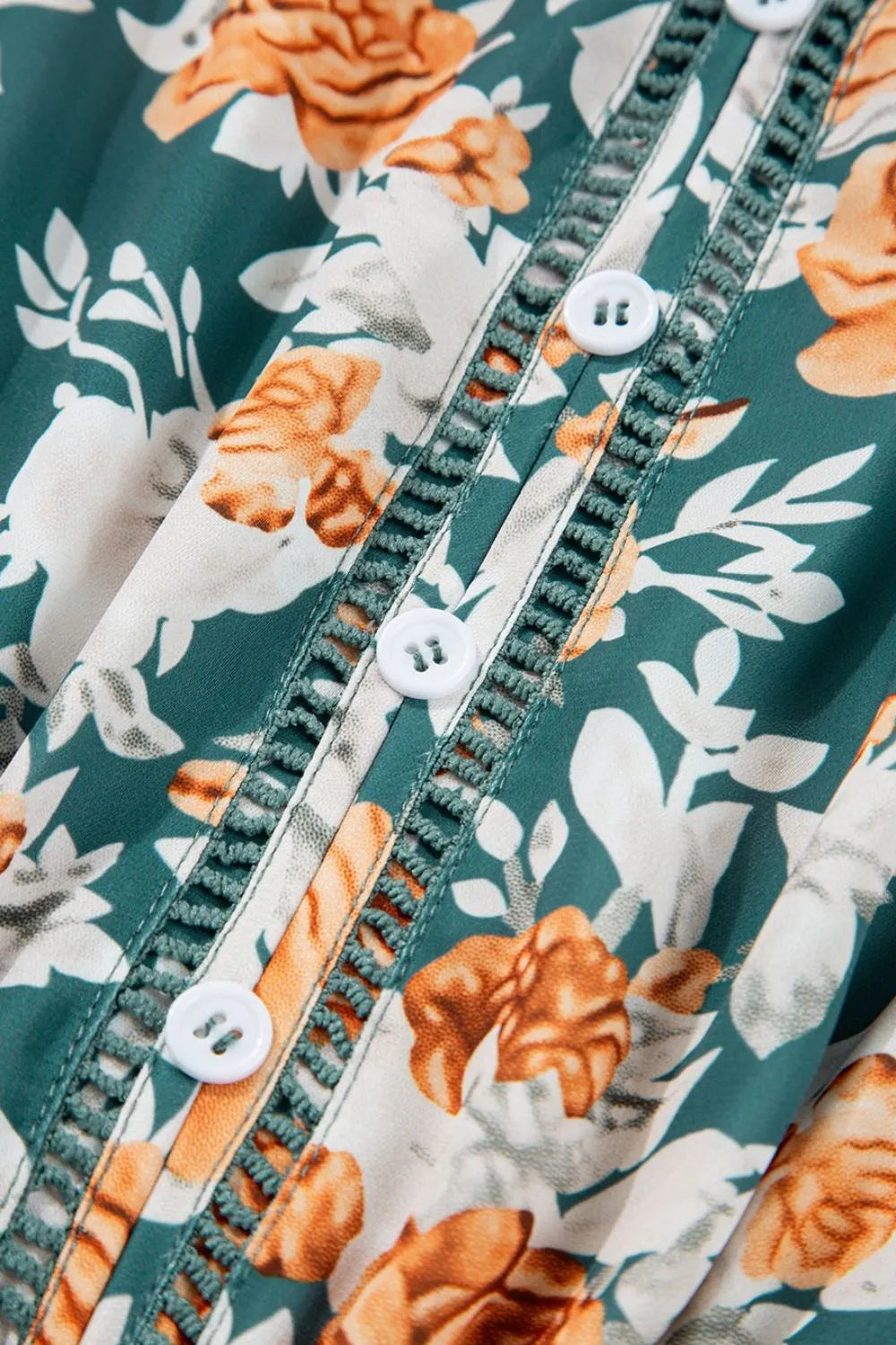 Buy Floral Print Trimmed V Neck Tie Waist Sleeveless Dress by Faz