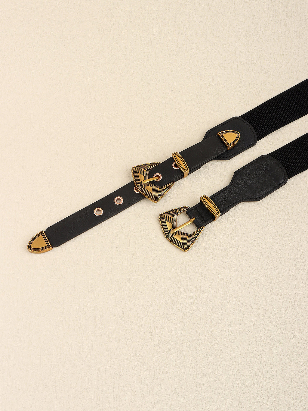 Buy Double Buckle PU Leather Belt by Faz