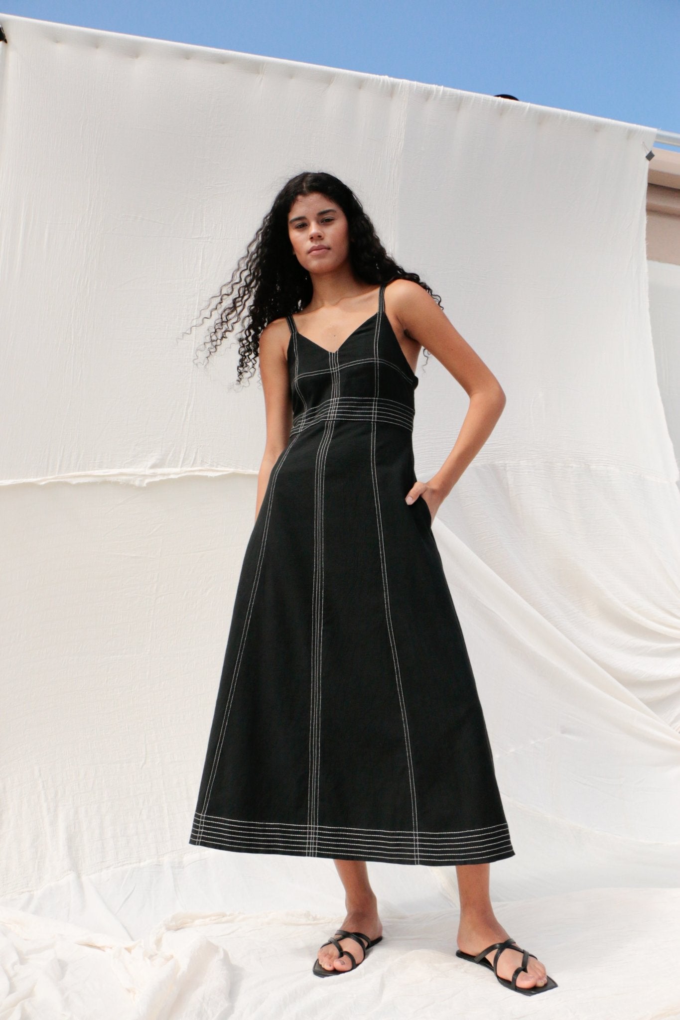 Buy Eva Maxi Dress - Black by The Handloom