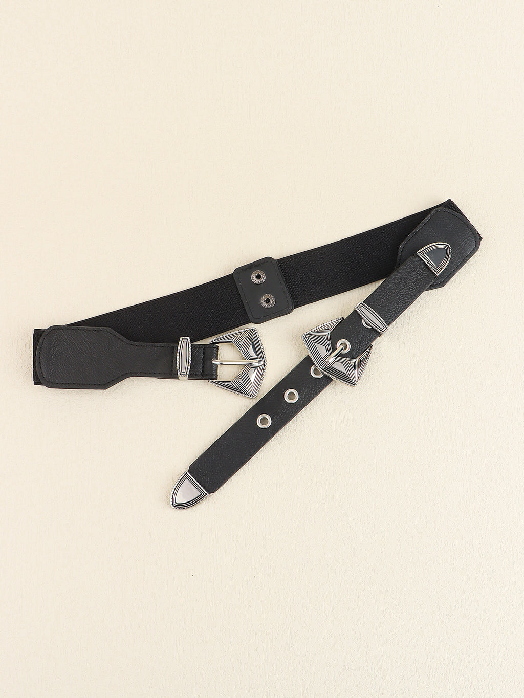 Buy Double Buckle PU Leather Belt by Faz