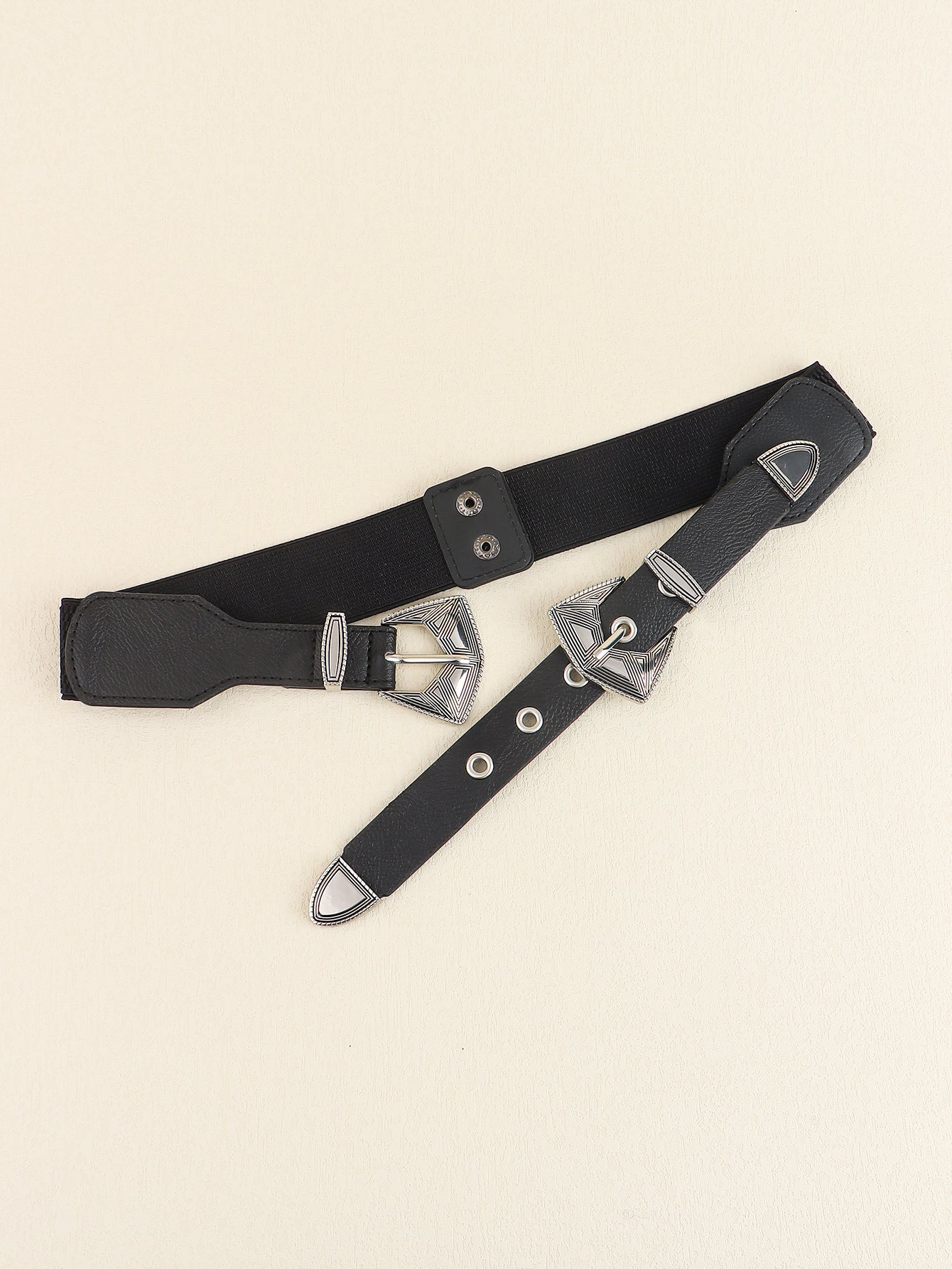 Buy Double Buckle PU Leather Belt by Faz