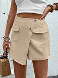 Buy Pocketed High Waist Shorts with Zip by Faz