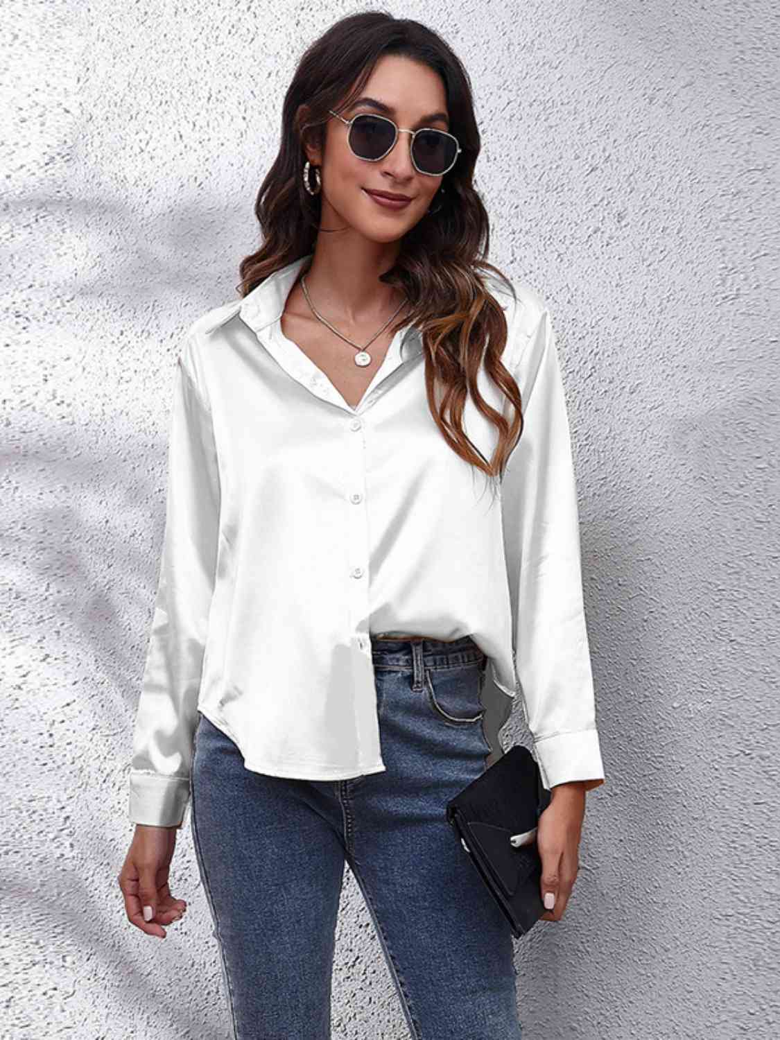 Buy Collared Neck Buttoned Long Sleeve Shirt by B&S