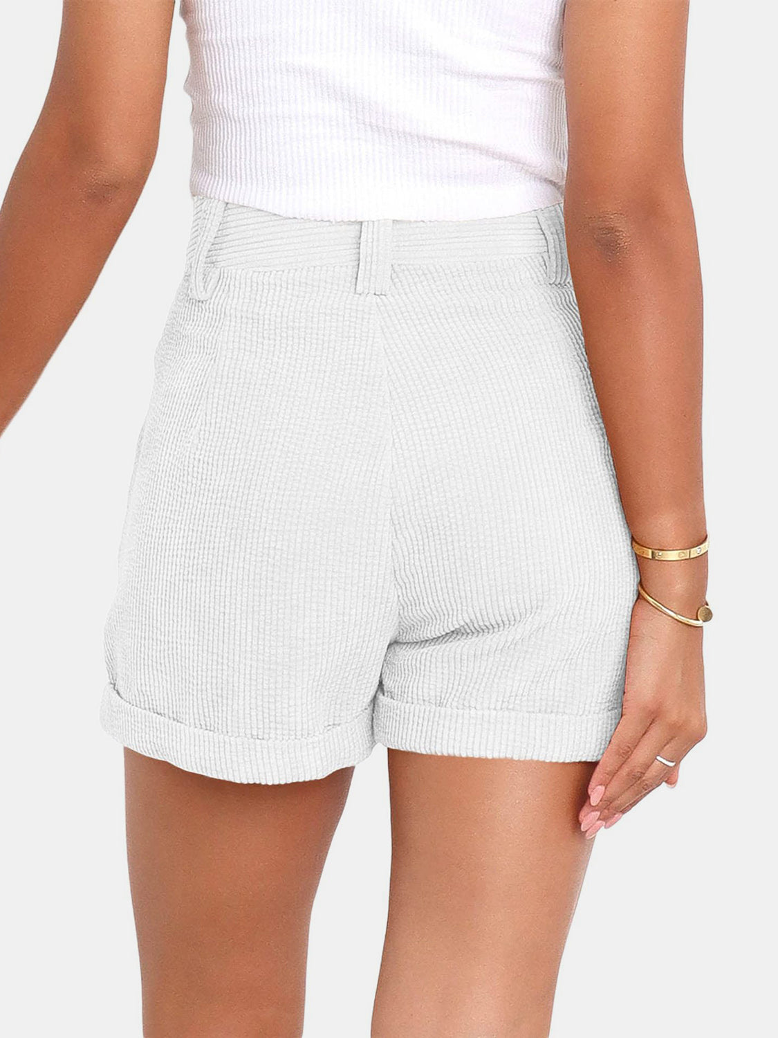 Buy Full Size High Waist Shorts with Pockets by Faz