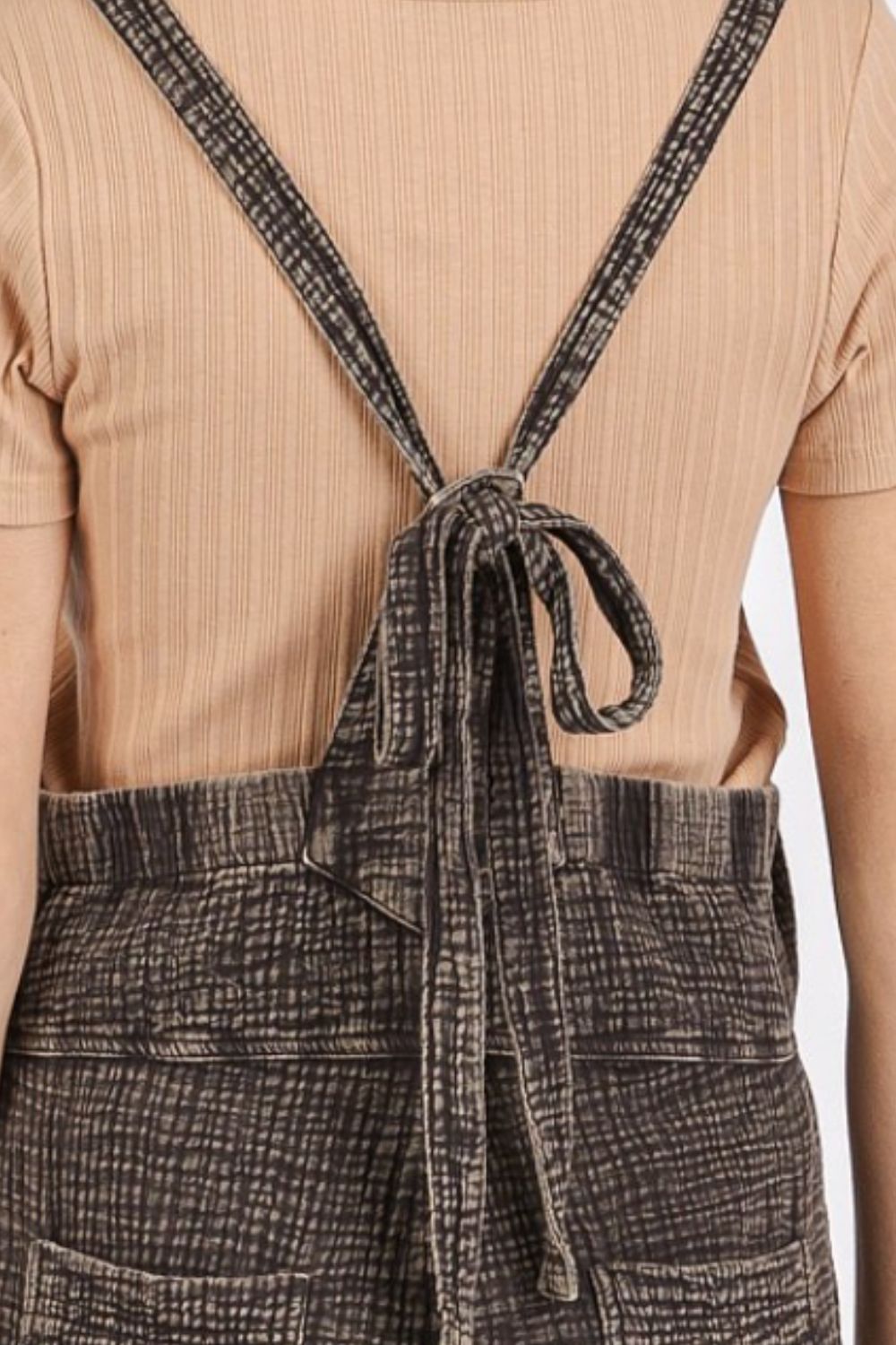 Buy Textured Knotted Wide Strap Overalls by Faz