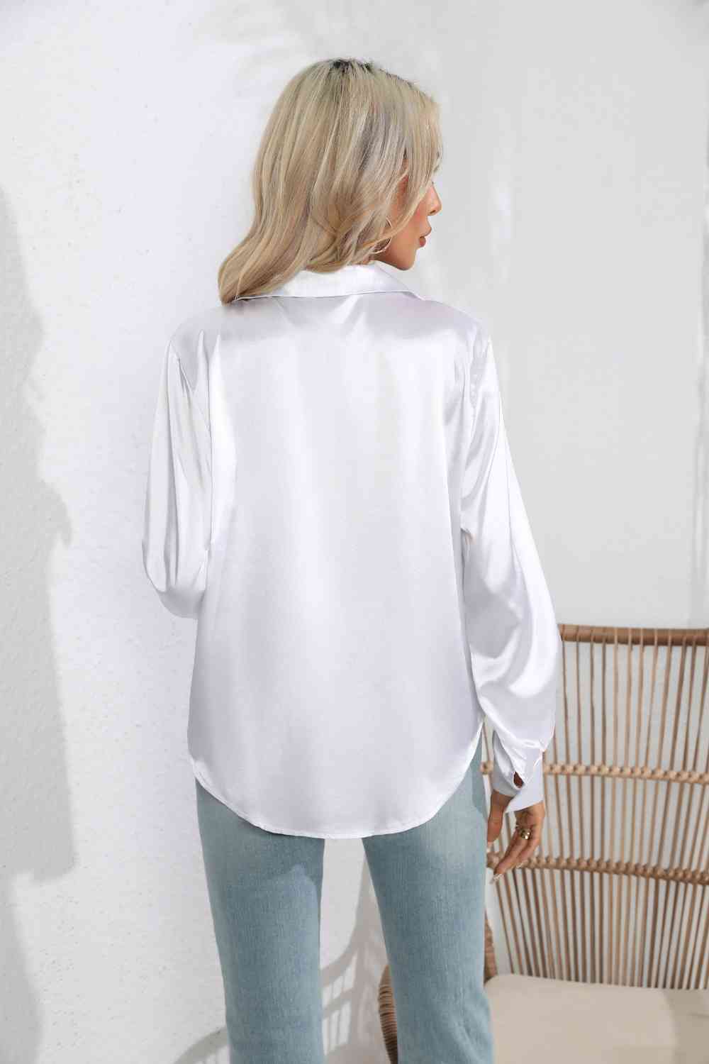 Buy Lapel Collar Button Up Long Sleeve Shirt by B&S
