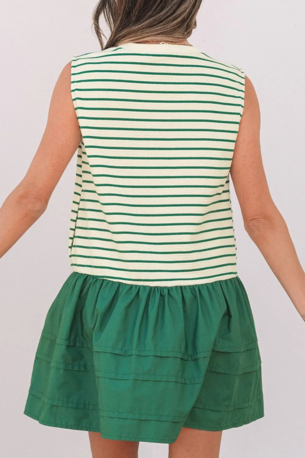 Buy Stripe Woven Sleeveless Mini Dress by Faz