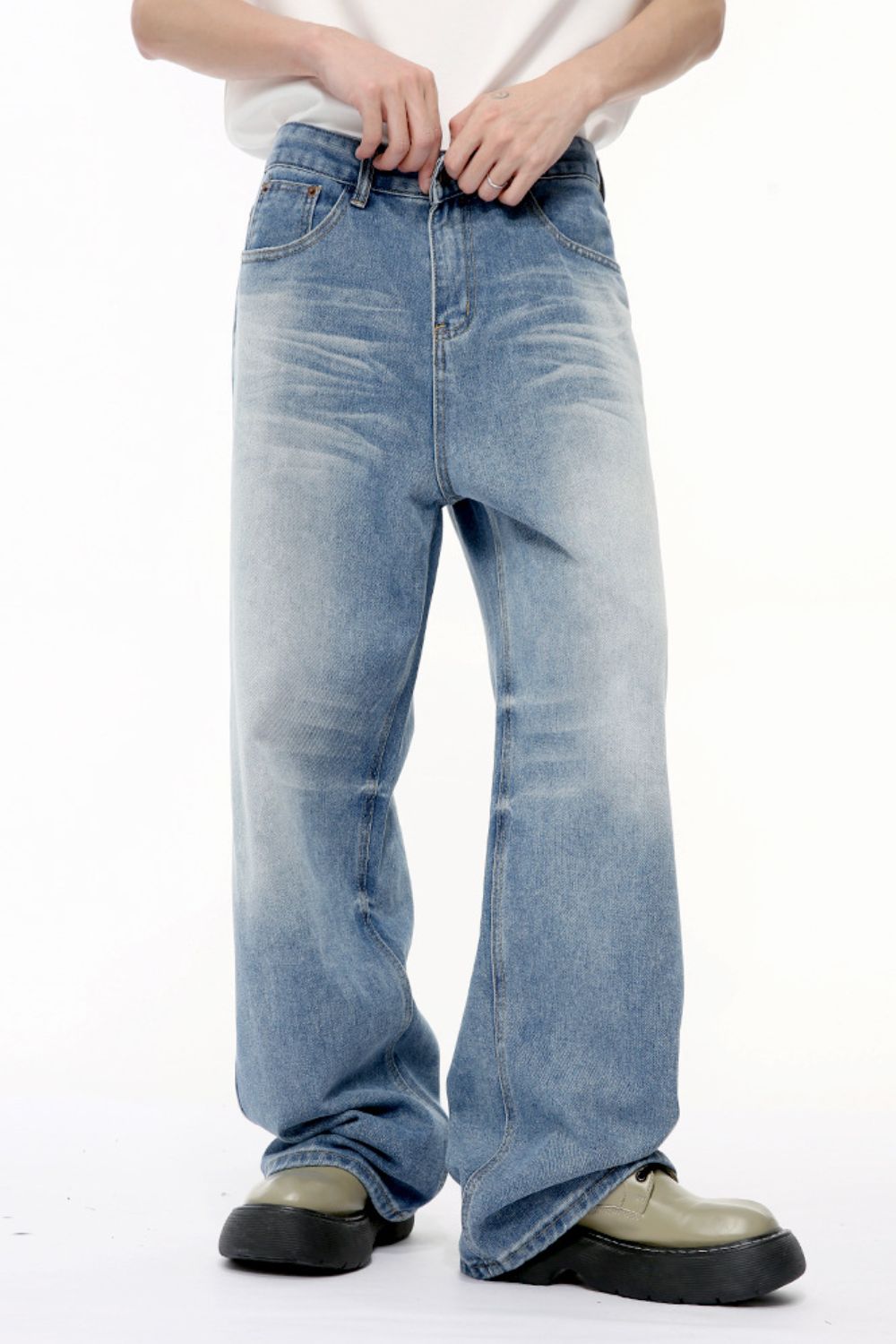 Buy Wide Leg Jeans with Pockets by Faz