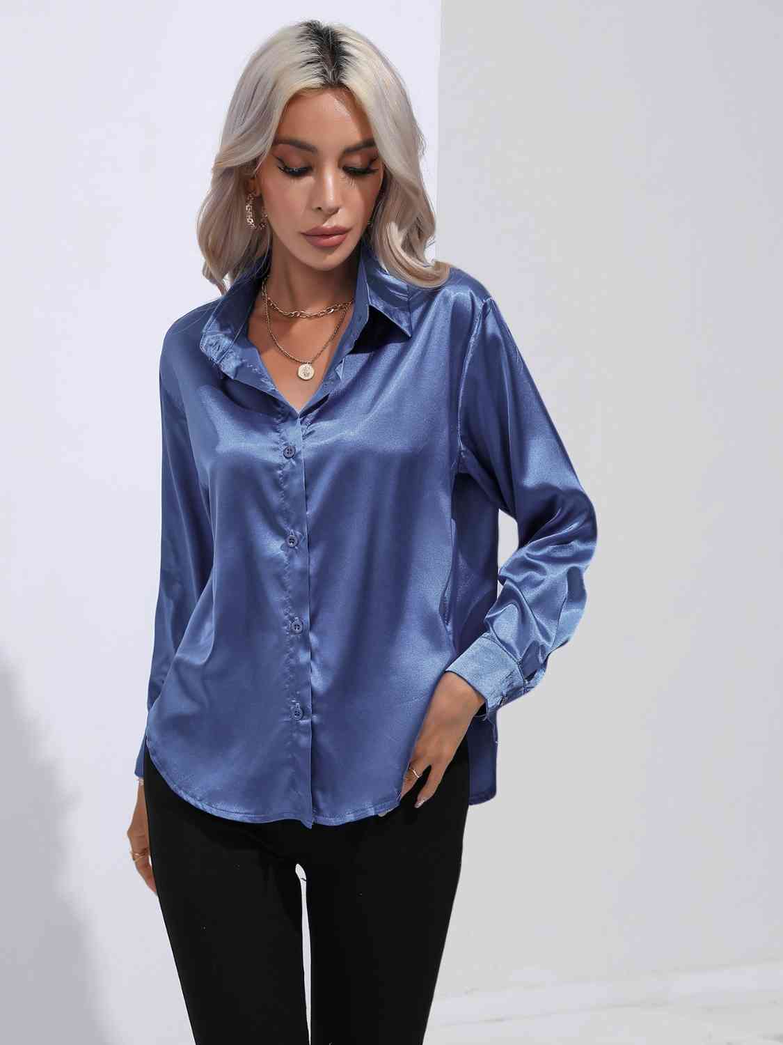 Buy Collared Neck Buttoned Long Sleeve Shirt by B&S