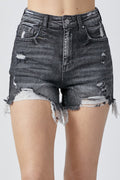 Buy Full Size High Rise Distressed Denim Shorts by Faz