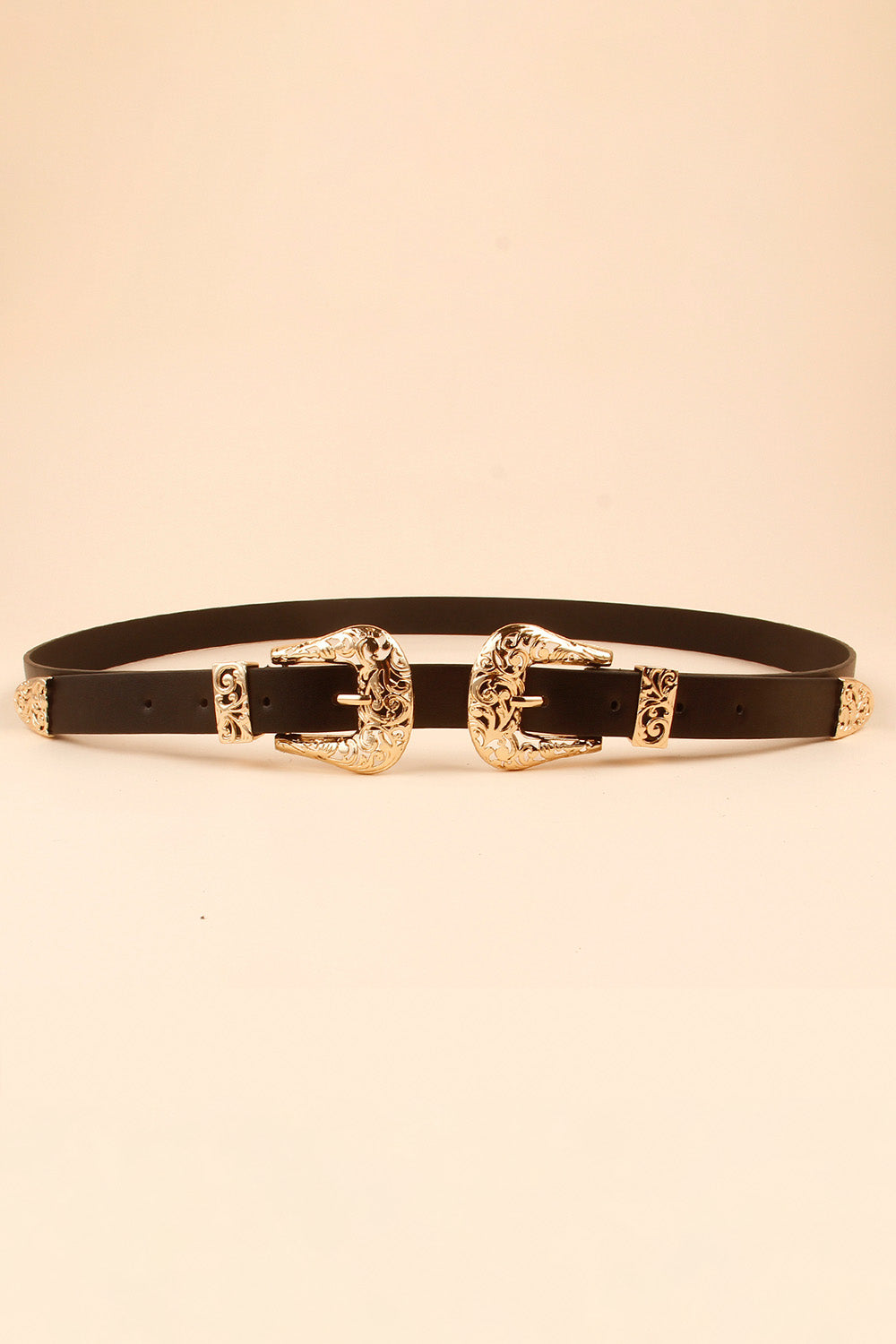 Buy Double Buckle PU Leather Belt by Faz