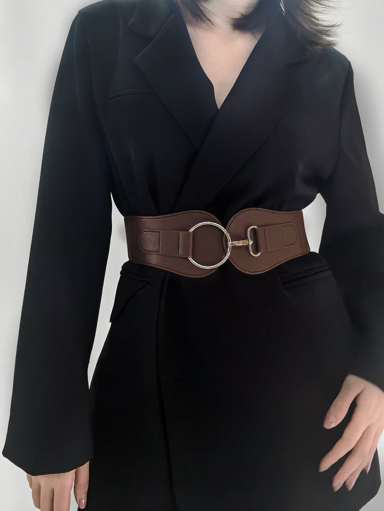Buy PU Elastic Wide Belt by Faz