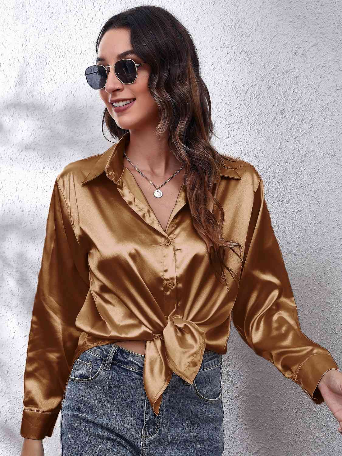 Buy Collared Neck Buttoned Long Sleeve Shirt by B&S