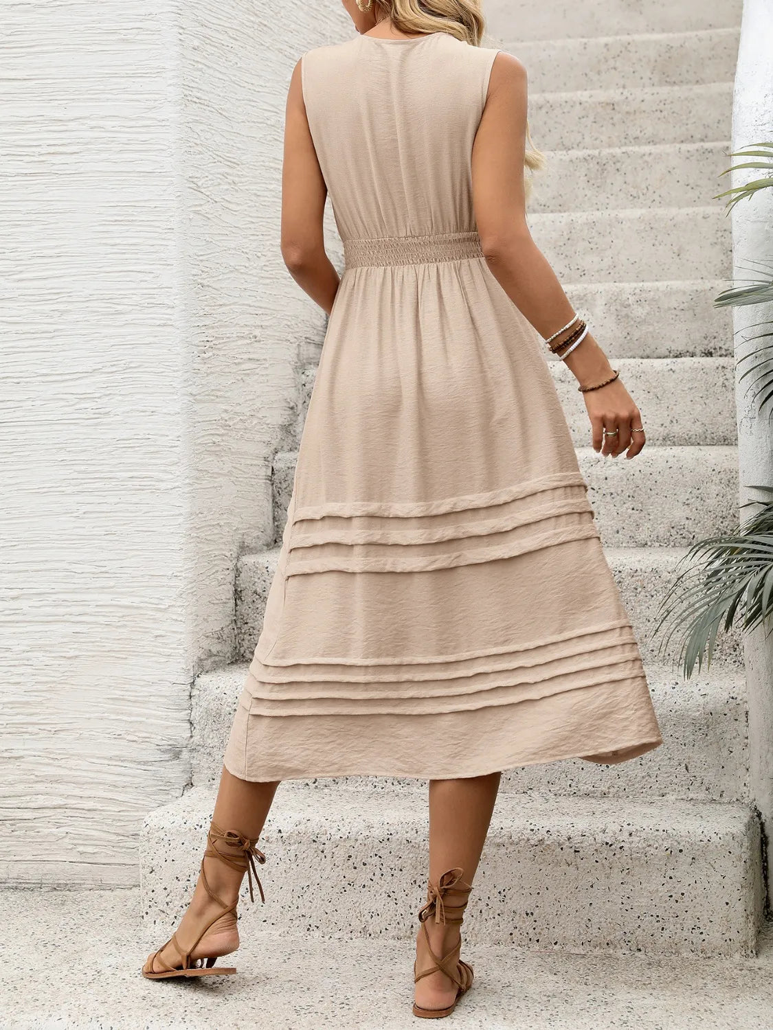 Buy V-Neck Sleeveless Midi Dress by Faz