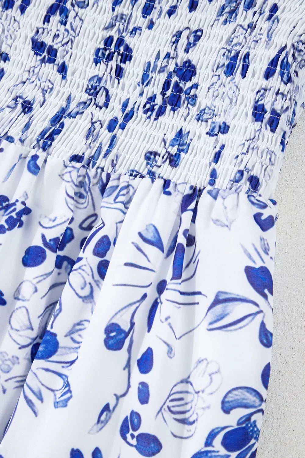 Buy Smocked Printed Square Neck Puff Sleeve Dress by Faz