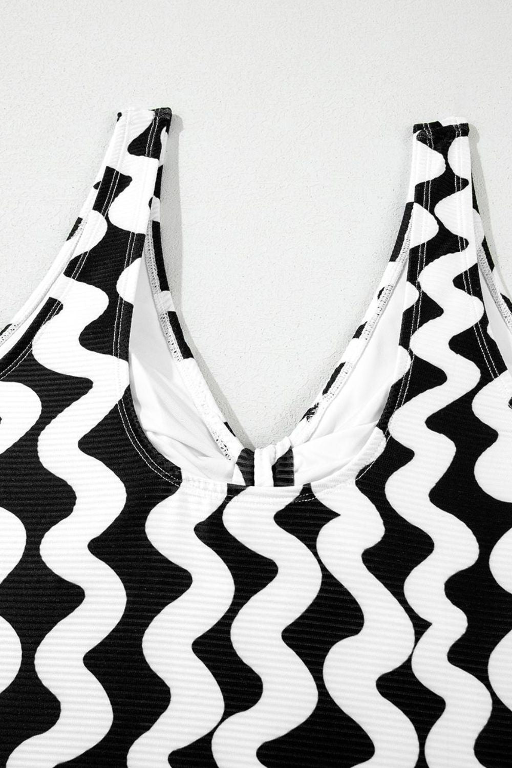 Buy Tied Front Contrast Striped One-Piece Swimsuit by Faz