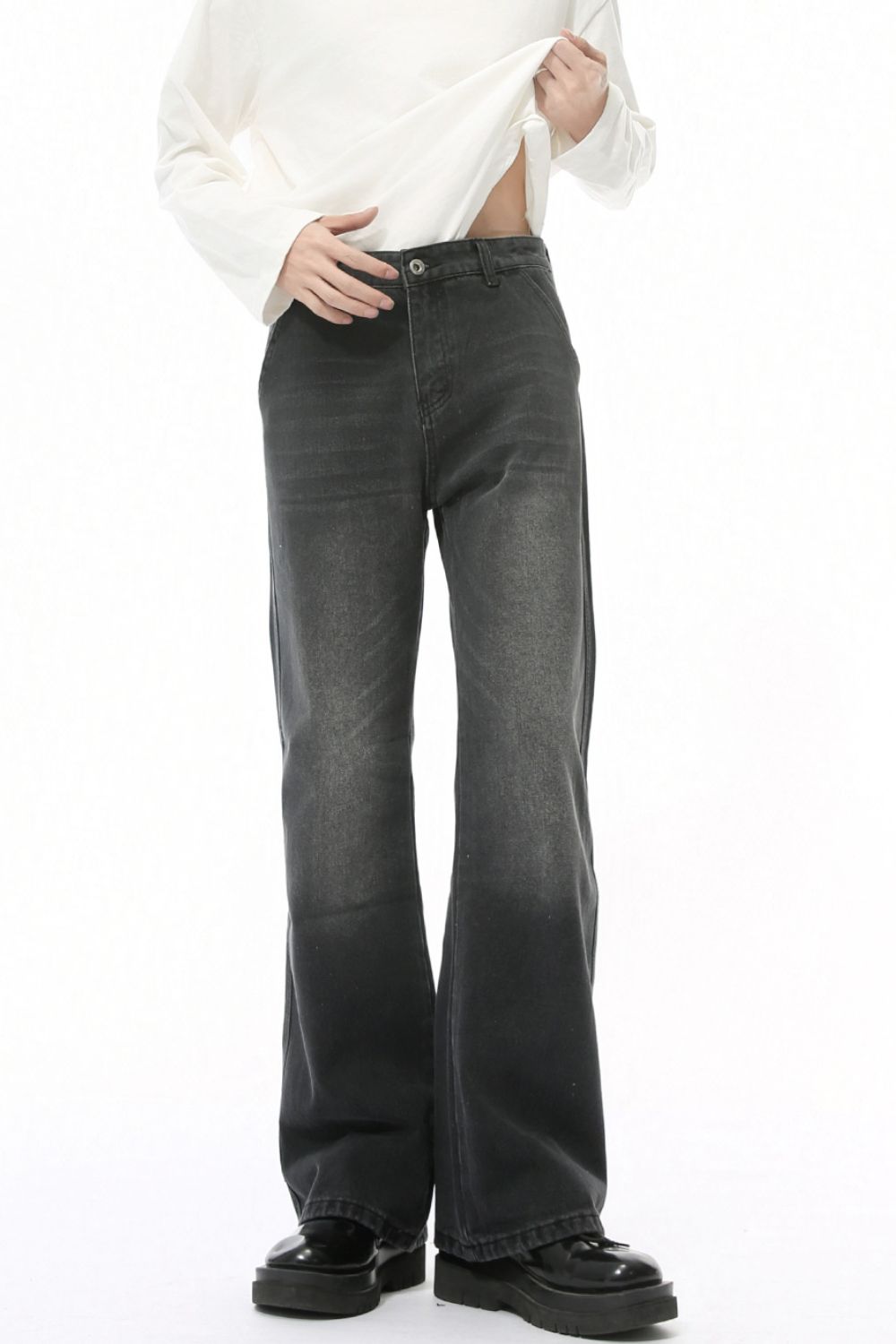 Buy Mid Rise Jeans with Pockets by Faz