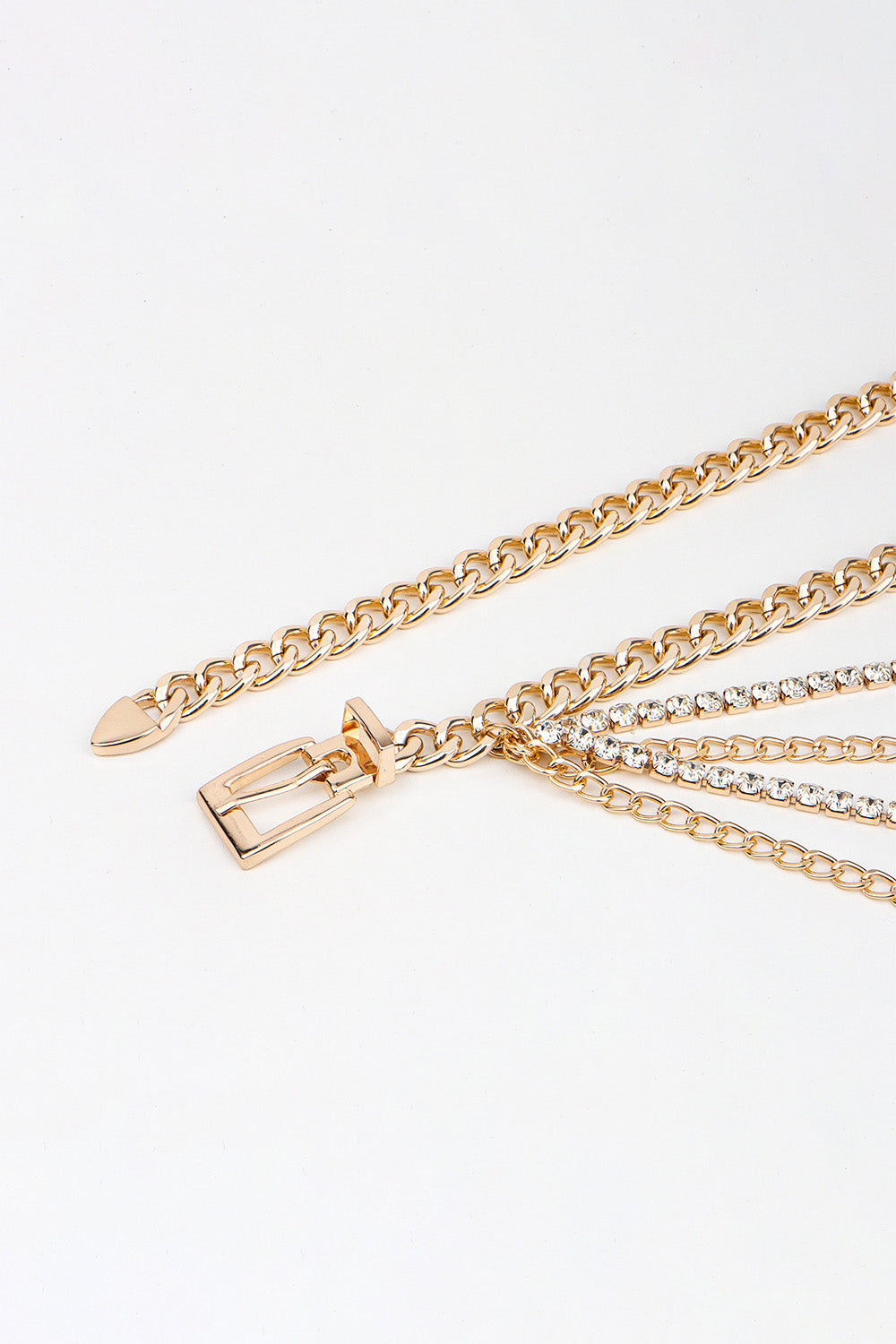 Buy Rhinestone Decor Metal Chain Belt by Faz