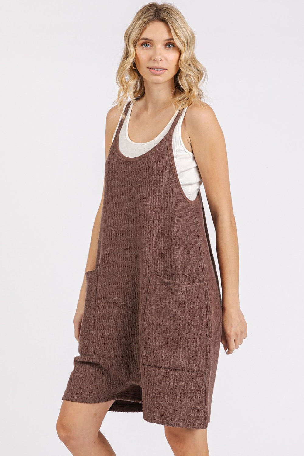 Buy Scoop Neck Spaghetti Strap Overalls with Pockets by Faz