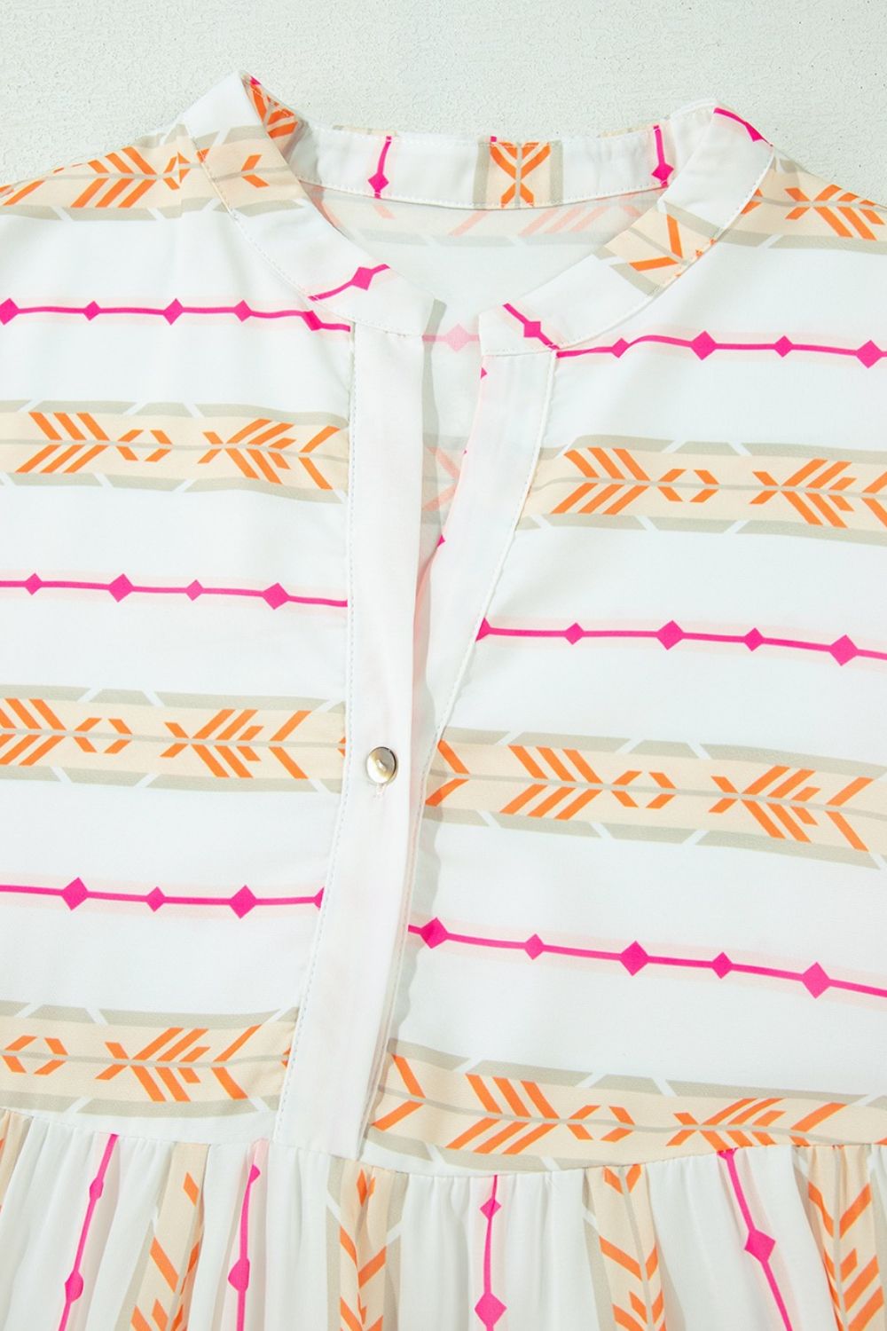 Buy Printed Ruffled Notched Loose Dress by Faz