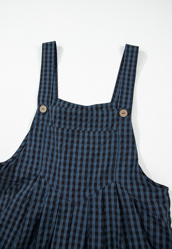 Buy Plaid Wide Strap Wide Leg Overalls by Faz