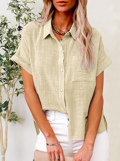 Buy Button Up Short Sleeve Shirt by T@D