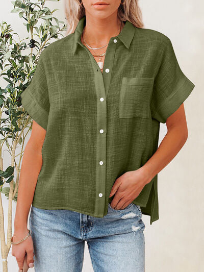 Buy Button Up Short Sleeve Shirt by T@D