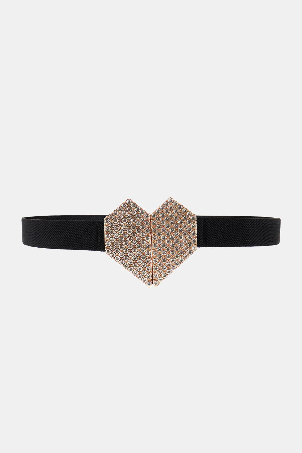 Buy Rhinestone Heart Buckle Elastic Belt by Faz