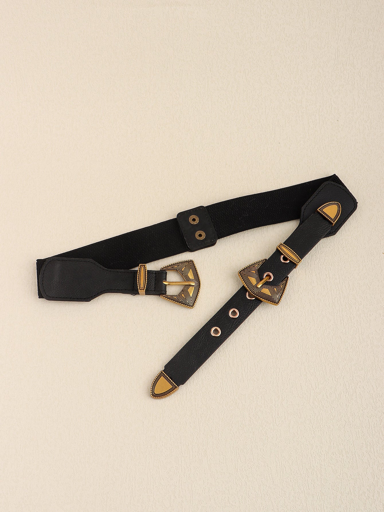Buy Double Buckle PU Leather Belt by Faz