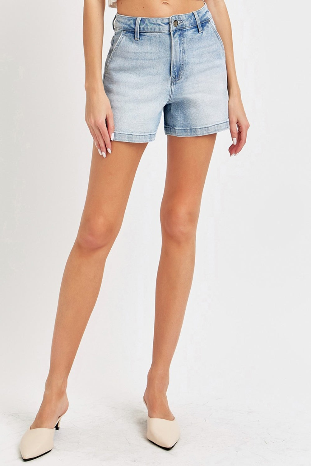 Buy Full Size High Rise Denim Shorts by Faz