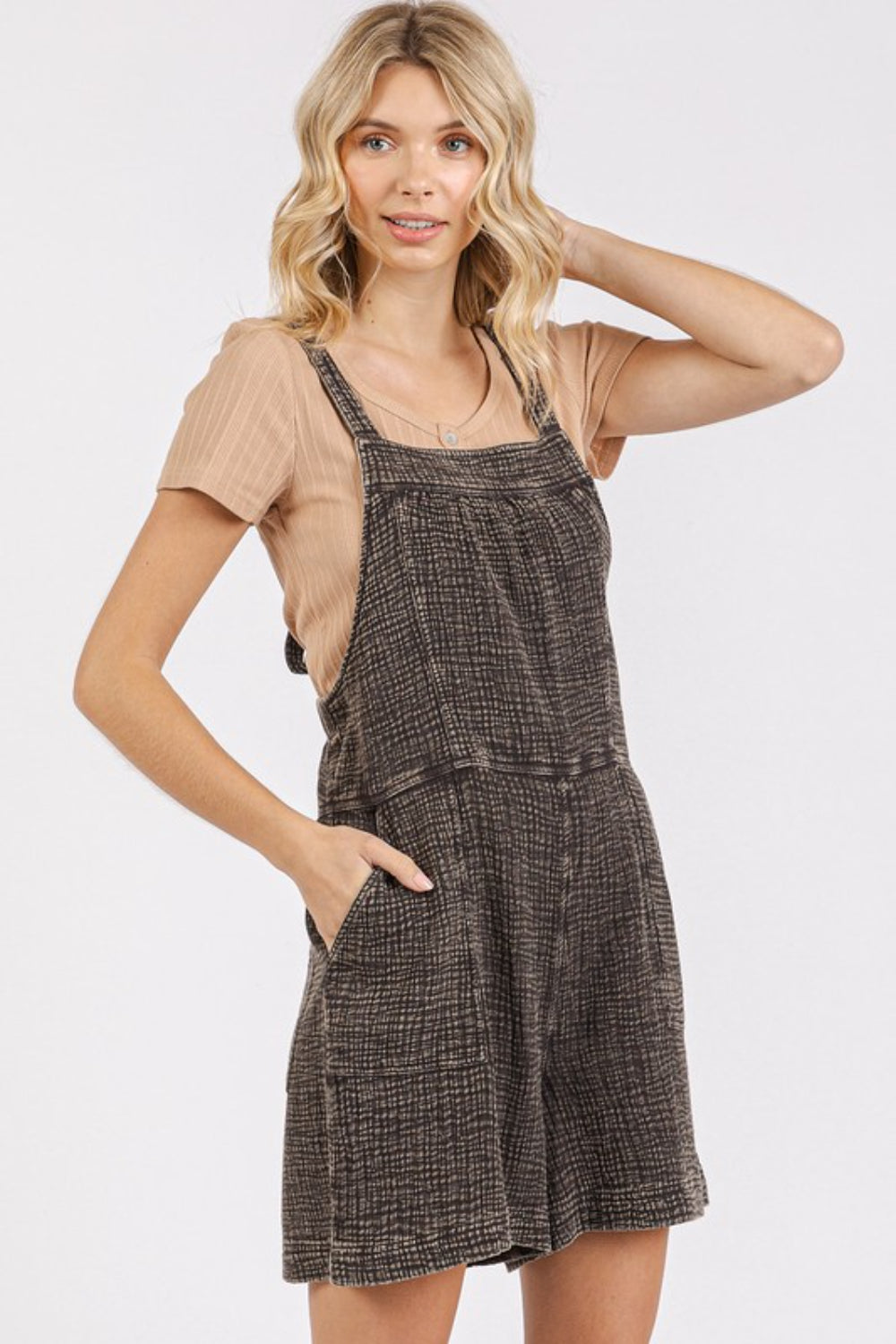 Buy Textured Knotted Wide Strap Overalls by Faz