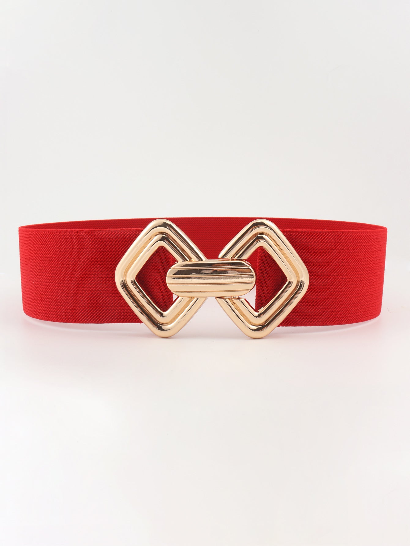 Buy Geometric Buckle Elastic Wide Belt by Faz