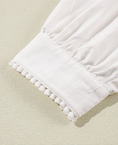 Buy Frill Floral Embroidered Sleeve Shirt by SYNZ