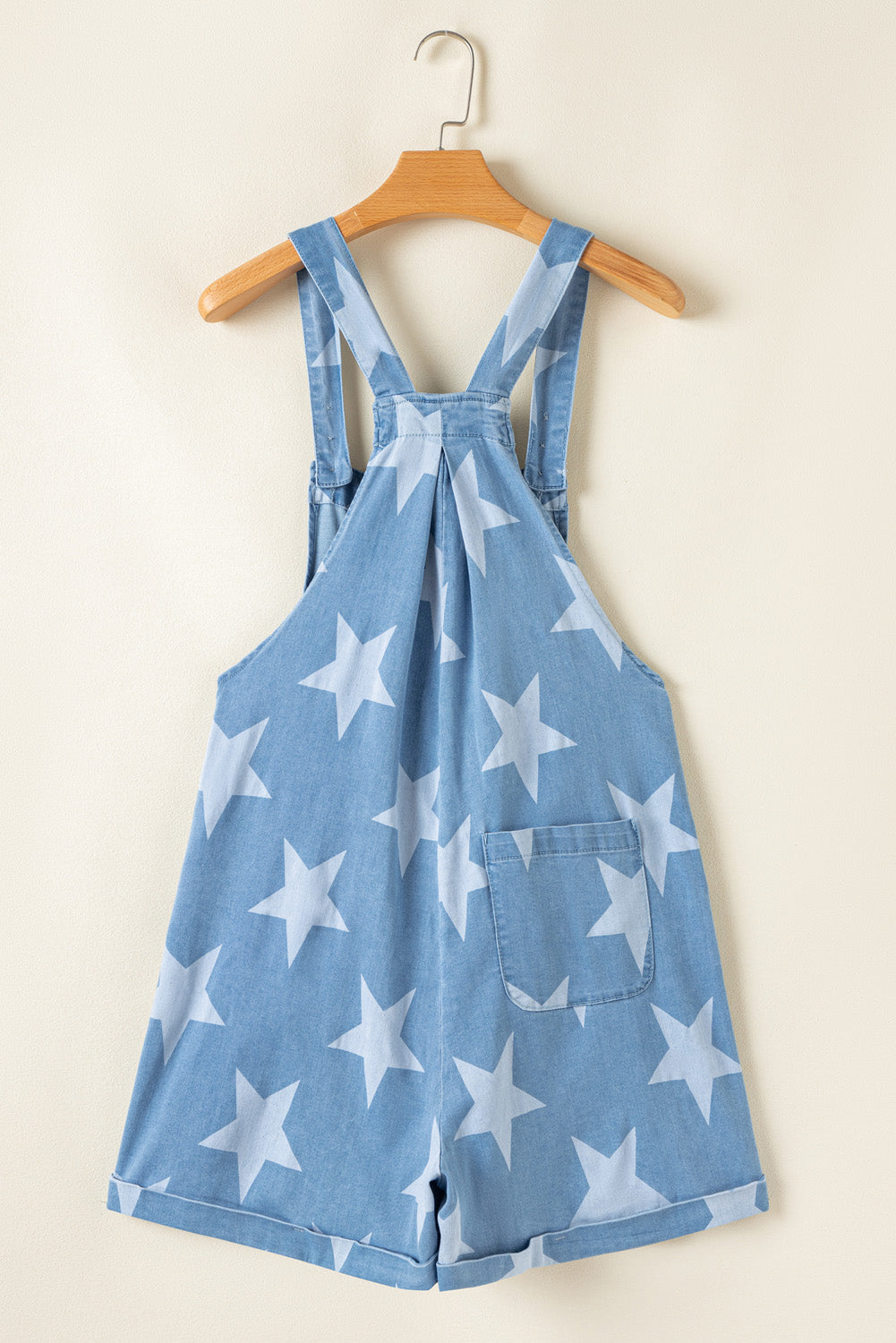 Buy Star Print Square Neck Denim Overalls by Faz