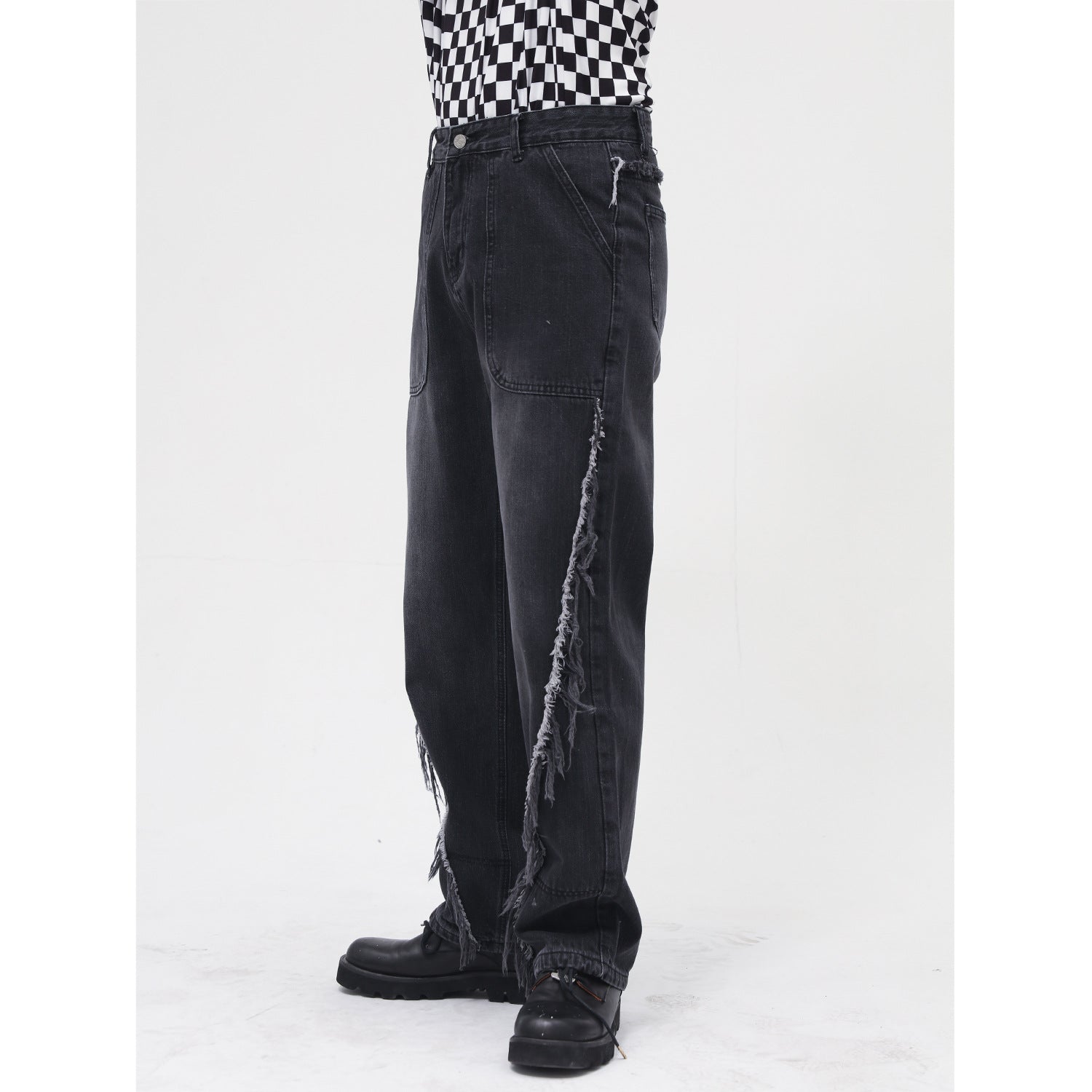 Buy Raw Hem Jeans with Pockets by Faz