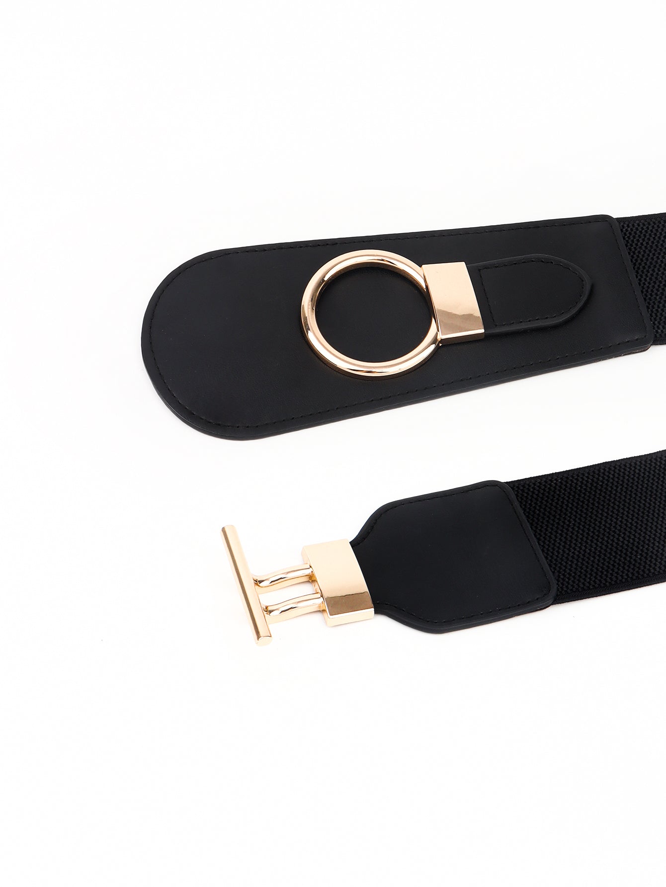 Buy PU Elastic Wide Belt with Alloy Buckle by Faz