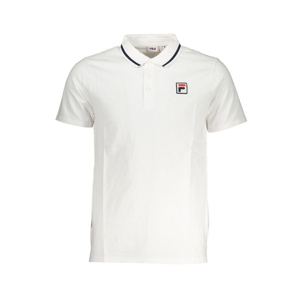 Sleek White Cotton Polo with Contrast Accents