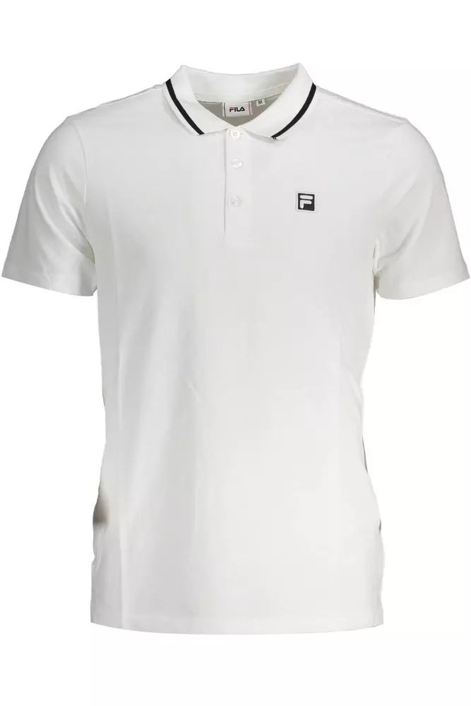 Elegant White Short-Sleeved Polo Shirt