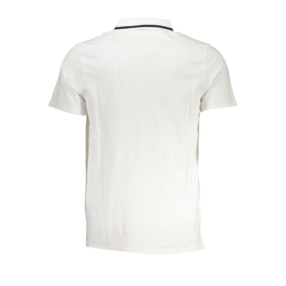 Sleek White Cotton Polo with Contrast Accents